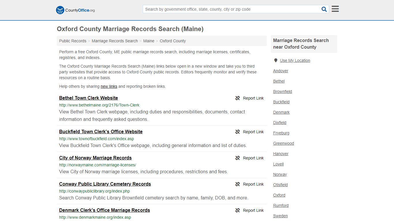Marriage Records Search - Oxford County, ME (Marriage Licenses ...